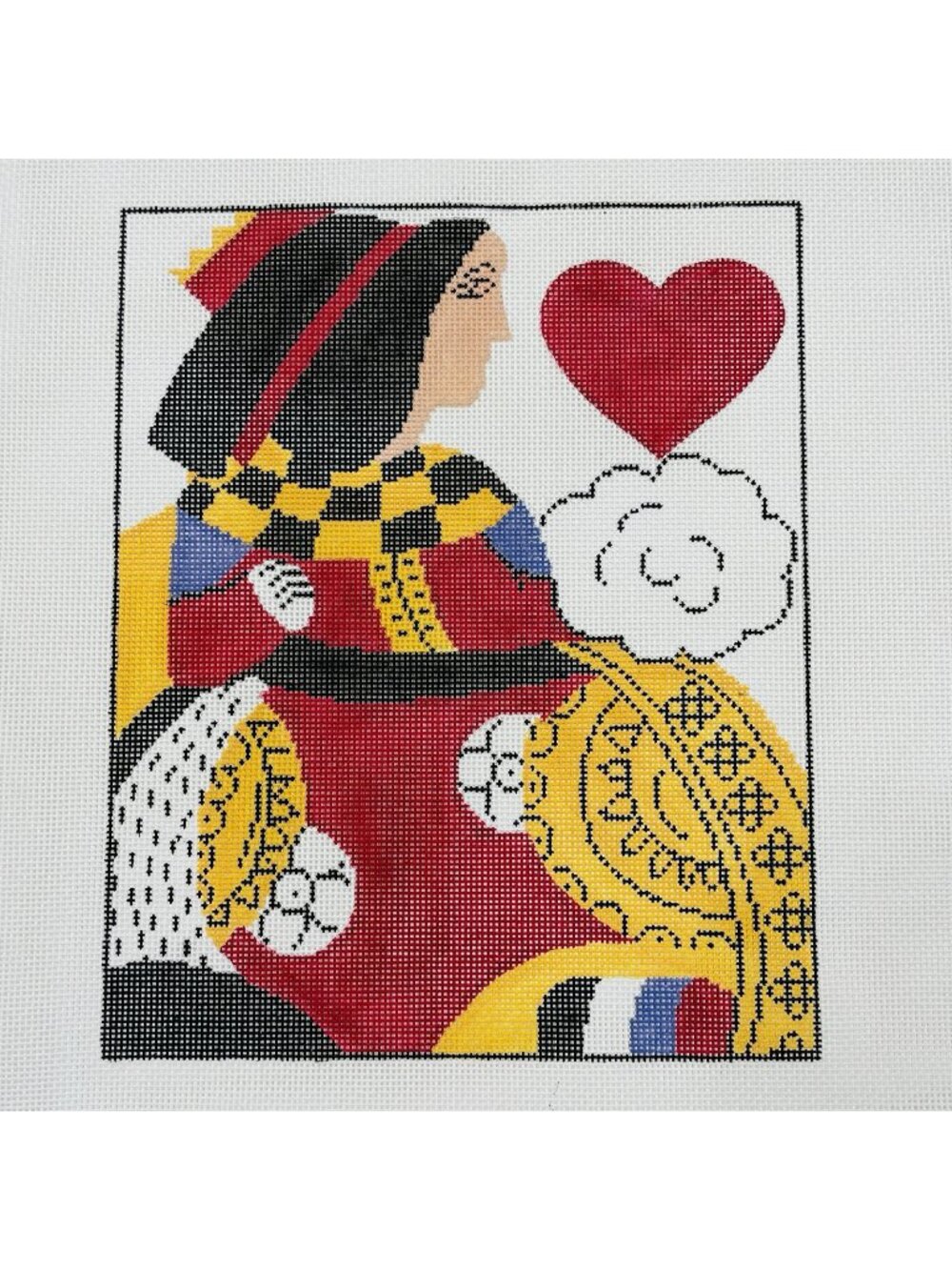 Mrs Blandings Queen of Hearts KCN Needlepoint Canvas # MB-013, 9.5"x11.5", 13 Ct
